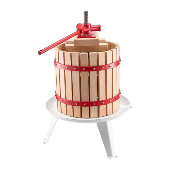 VEVOR Fruit Wine Press Manual Press for Wine Making 3.2 Gal/12L Wood Basket - RnR Galore