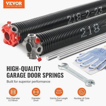VEVOR Garage Door Torsion Springs Pair of 0.218 x 2 x 23inch with Winding Bars - RnR Galore
