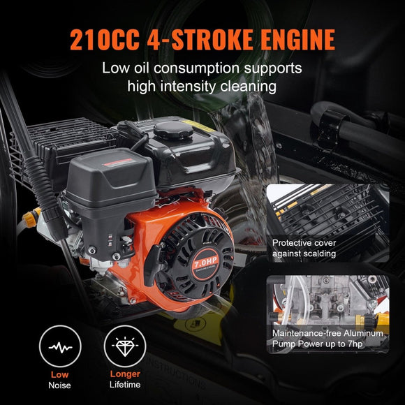 VEVOR Gas Pressure Washer Gas Powered Washer 3400 PSI 2.6 GPM 210cc 5 Nozzles - RnR Galore