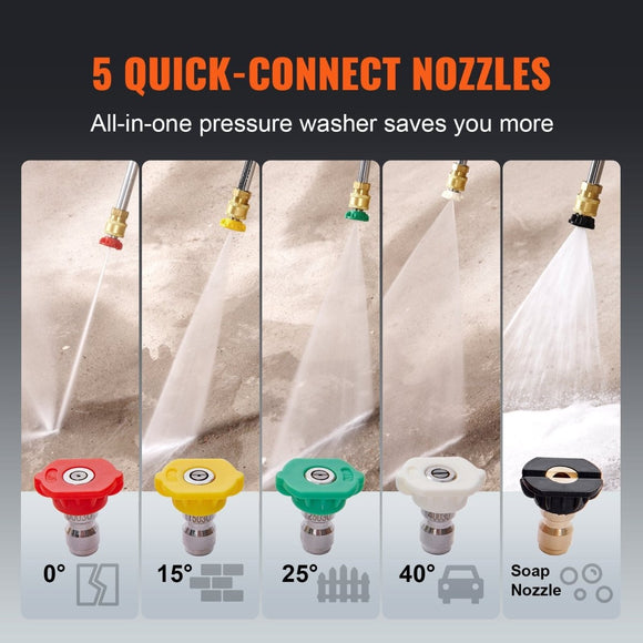 VEVOR Gas Pressure Washer Gas Powered Washer 4400 PSI 4.0 GPM 390cc 5 Nozzles - RnR Galore