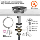 VEVOR Glass Rinser, 10 Powerful Spraying Jets Rotating Cup Rinser for Sink, 304 Stainless Steel Faucet Cup Washer & Silicone Nonslip Pad for Baby Bottle, Glass Cup, Wine Glass (Matte Black Base) - RnR Galore