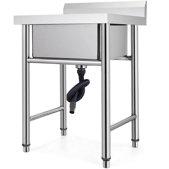 VEVOR Handmade Sink Non - magnetic Stainless Steel Kitchen Sink Hand Made 1 Compartment 44.4 x 41.9 x 25.4 cm Capacity Huge Tub Sink for Farmhouse Cafe Shop Hospital - RnR Galore