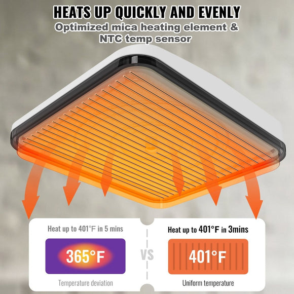 VEVOR Heat Press 12 x 10 in Portable Easy Press Sublimation Transfer DIY T-shirt - RnR Galore