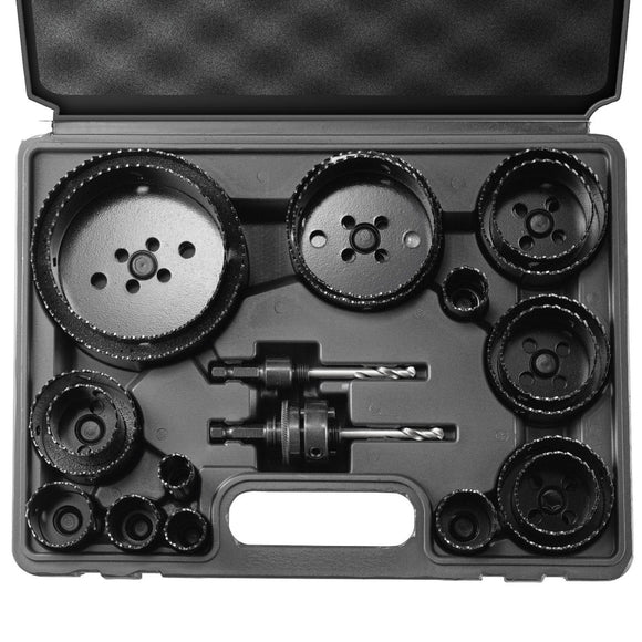 VEVOR Hole Saw Kit, 18 PCS Saw Blades, 6 Drill Bits, 1 Hex Wrench, Bi Metal M42 Hole Saw Set with Carrying Case, General Purpose Size from 3/4" to 4 - 1/2", Ideal for Wood Board, Iron and Plastic Plate - RnR Galore
