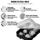 VEVOR Ice Cube Trays (Set of 2), 2 - in - 1 Combo with Silicone Sphere Ice Ball Maker & Large Square Ice Cube Maker with Lid, Reusable Easy Release BPA Free Ice Tray Set for Whiskey Cocktails Bourbon - RnR Galore