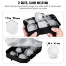 VEVOR Ice Cube Trays (Set of 2), 2 - in - 1 Combo with Silicone Sphere Ice Ball Maker & Large Square Ice Cube Maker with Lid, Reusable Easy Release BPA Free Ice Tray Set for Whiskey Cocktails Bourbon - RnR Galore