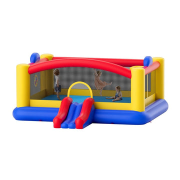 VEVOR Inflatable Bounce House, Outdoor High Quality Playhouse Trampoline, Jumping Bouncer with Blower, Slide, and Storage Bag, Family Backyard Bouncy Castle, for Kid Ages 3_10 Years, 4.5x4.4x2m - RnR Galore