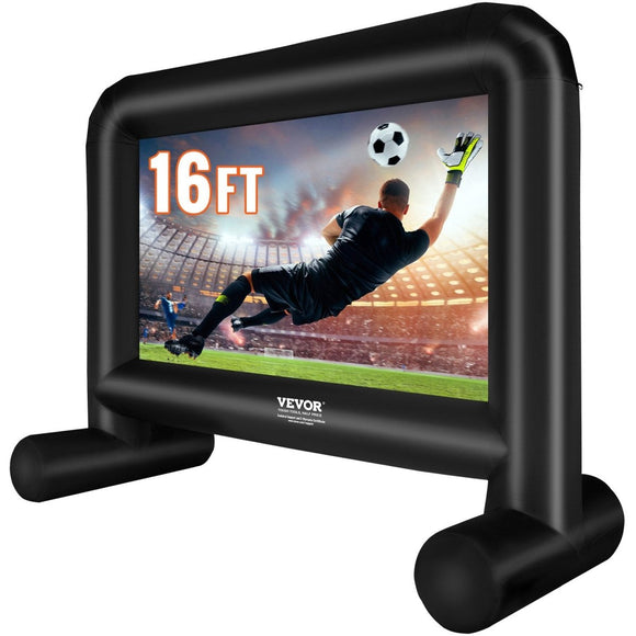 VEVOR Inflatable Movie Screen, 16 FT Inflatable Projector Screen for Outside with Blower and Carrying Bag, Front/Rear Projection, Oxford Fabric Blow Up Screen for Outdoor Parties Backyard Movie Night - RnR Galore