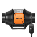 VEVOR Inline Duct Fan, 102mm 129.7 CFM with Variable Speed Controller, Quiet AC - motor Ventilation Exhaust Fan for Cooling Booster, Grow Tents, Hydroponics - RnR Galore