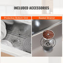 VEVOR Kitchen Sink, 304 Stainless Steel Drop - In Sinks, Top Mount Single Bowl Basin with Accessories(Pack of 3), Household Dishwasher Sinks for Workstation, RV, Prep Kitchen, and Bar Sink, 33 inch - RnR Galore