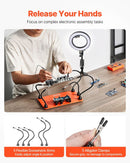 VEVOR Magnetic Helping Hands Soldering Station 3X LED Magnifying Lamp 5 Arms - RnR Galore