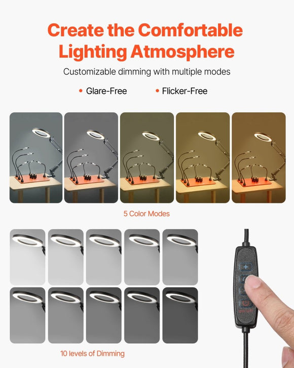 VEVOR Magnetic Helping Hands Soldering Station 3X LED Magnifying Lamp 5 Arms - RnR Galore