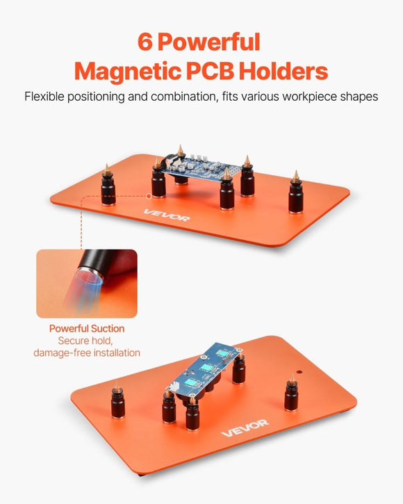 VEVOR Magnetic Helping Hands Soldering Station 3X LED Magnifying Lamp 5 Arms - RnR Galore