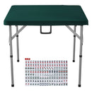 VEVOR Mahjong Table with Mahjong Tiles Set, Fold - in - Half 4 Player Card Table with 144PCS Majiang Tiles and 3 Dice, Portable Bi - Folding Domino Table with Wear - Resistant Green Tabletop & Carrying Handle - RnR Galore
