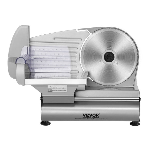 VEVOR Meat Slicer, 180W Electric Deli Food Slicer with 7.5" SUS420 Stainless Steel Blade and Blade Guard, 0 - 0.6 inch Adjustable Thickness for Home Use, Easy to Clean, Cut Meat, Bread, Ham and Cheese - RnR Galore