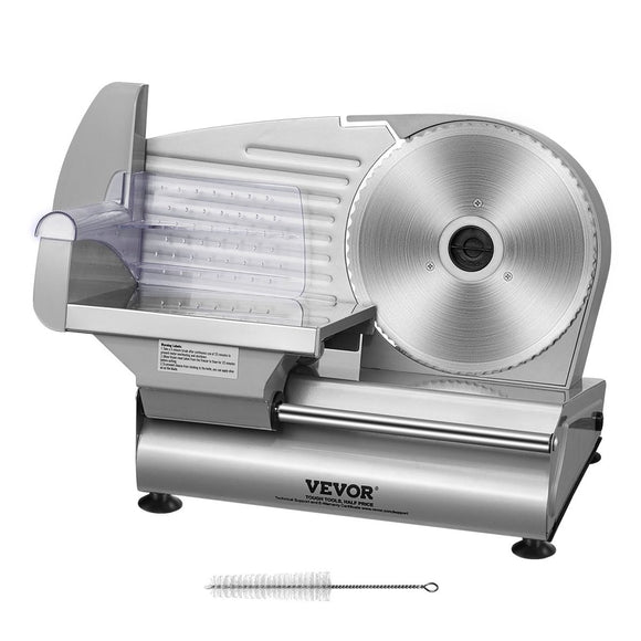 VEVOR Meat Slicer, 180W Electric Deli Food Slicer with 7.5" SUS420 Stainless Steel Blade and Blade Guard, 0 - 0.6 inch Adjustable Thickness for Home Use, Easy to Clean, Cut Meat, Bread, Ham and Cheese - RnR Galore