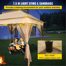 VEVOR Outdoor Canopy Gazebo Tent, Portable Canopy Shelter with 11\'x11\' Large Shade Space for Party, Backyard, Patio Lawn and Garden, 4 Sandbags, Carrying Bag and Netting Included, Brown - RnR Galore