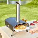 VEVOR Outdoor Pizza Oven, 12 - inch, Wood Pellet and Charcoal Fired Pizza Maker, Portable Outside Stainless Steel Pizza Grill with Pizza Stone, Waterproof Cover, Shovel, Wood Burner for Backyard Camping - RnR Galore