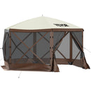 VEVOR Pop - up Camping Gazebo Camping Canopy Shelter 6 Sided 10' x 10' Sun Shade - RnR Galore