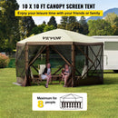 VEVOR Pop - up Camping Gazebo Camping Canopy Shelter 6 Sided 10' x 10' Sun Shade - RnR Galore