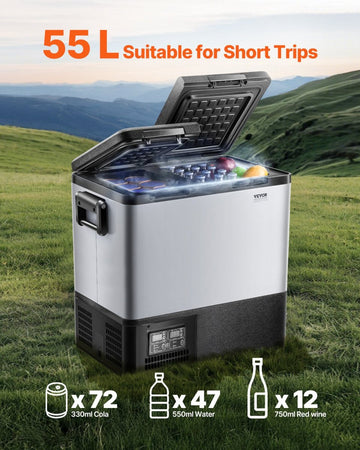 VEVOR Portable Car Refrigerator Freezer Compressor 55L Dual Zone for Car Home - RnR Galore