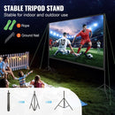 VEVOR Projector Screen with Stand, 150 inch 16:9 4K 1080 HD Outdoor Movie Screen with Stand, Wrinkle - Free Projection Screen with Tripods and Carry Bag, for Home Theater Cinema Backyard Movie Night - RnR Galore