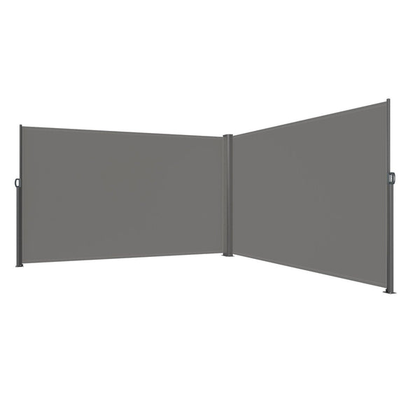 VEVOR Retractable Side Awning, 160X600cm Aluminum Outdoor Privacy Screen, 280g Polyester Water - proof Retractable Patio Screen, UV 30+ Room Divider Wind Screen for Patio, Backyard, Balcony, Gray - RnR Galore