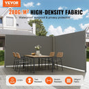 VEVOR Retractable Side Awning, 160X600cm Aluminum Outdoor Privacy Screen, 280g Polyester Water - proof Retractable Patio Screen, UV 30+ Room Divider Wind Screen for Patio, Backyard, Balcony, Gray - RnR Galore