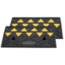 VEVOR Rubber Curb Ramp 2 Pack, 11 cm Rise Height Heavy - Duty 15 tons Load Capacity Threshold Ramps, Driveway Ramps with Stable Grid Structure for Cars, Wheelchairs, Bikes, Motorcycles - RnR Galore