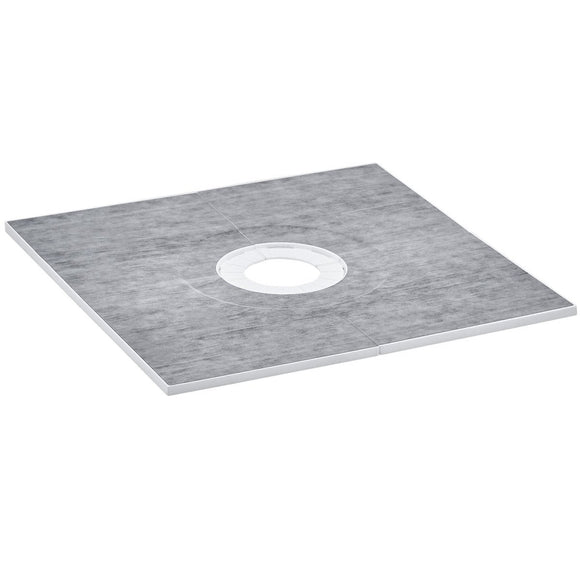 VEVOR Shower Curb Kit, 914x914mm Shower Pan Kit with 160mm Central Drain, Lightweight EPS Shower Installation Kits with 2 Waterproof Cloths, Shower Pan Slope Sticks Fit for Bathroom - RnR Galore