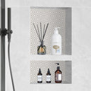 VEVOR Shower Niche Ready for Tile 40.64 x 60.96 cm, 16 x 24 inch Double Shelf Organizer, Square Corners Wall - inserted Niche Recessed, Sealed Protection Modern Soap Storage Niche for Shower Bathroom, Black - RnR Galore