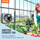 VEVOR Shutter Exhaust Fan, 254 mm High - speed 1400RPM 753 CFM, Aluminum Wall Mount Attic Fan with AC - motor, Ventilation and Cooling for Greenhouses, Garages, Sheds, Shops - RnR Galore