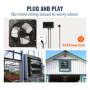 VEVOR Shutter Exhaust Fan, 305 mm /12 inch with Temperature Humidity Controller, EC - motor, 904 CFM, Variable Speed Adjustable Wall Mount Attic Fan, Ventilation and Cooling for Greenhouses, Garages, Sheds - RnR Galore