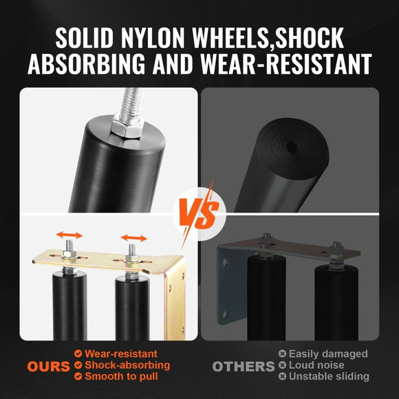 VEVOR Sliding Gate Kit 6” Rolling Hardware with L - Bracket Adjustable for Door - RnR Galore