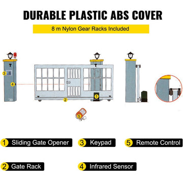 VEVOR Sliding Gate Opener Automatic Sliding Gate 1800 KG 4 Remote & APP Control - RnR Galore