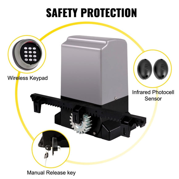 VEVOR Sliding Gate Opener Automatic Sliding Gate 1800 KG 4 Remote & APP Control - RnR Galore