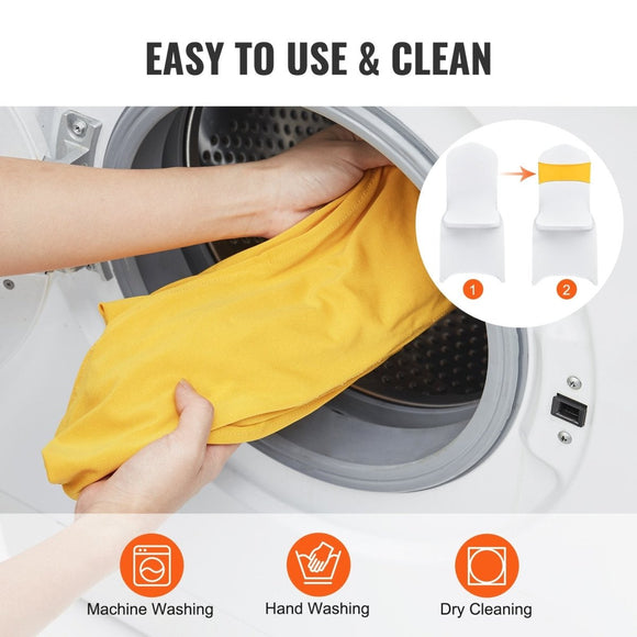 VEVOR Stretch Spandex Chair Sashes, Chair Slipcover and Stretch Chair Sash with Round Buckle, Elastic Chair Bands, Fitting Wedding, Holiday, Banquet, Party Chair Decoration (100 PCS Golden Yellow) - RnR Galore