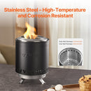 VEVOR Tabletop Fire Pit 6 inch Stainless Steel Fireplace Indoor Outdoor Black - RnR Galore