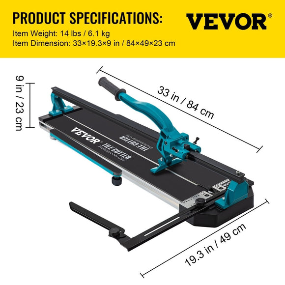VEVOR Tile Cutter 24in Cutting Tool w/ Laser Guide Single Rail Double Brackets - RnR Galore