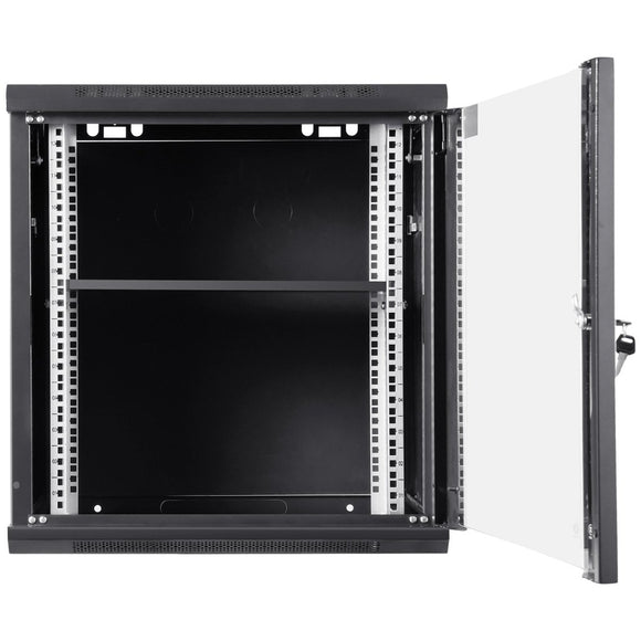 VEVOR Wall Mount Network Server Cabinet, 393.7 mm Deep, Server Rack Cabinet Enclosure, 90.72 kg Max. Ground - mounted Load Capacity, with Locking Glass Door Side Panels, for IT Equipment, A/V Devices - RnR Galore