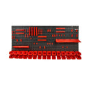 VEVOR Wall Mounted Storage Bins, 30 - Bin Parts Rack Organizer Garage Plastic Shop Tool with Wall Panels/Tool Holders/Hooks, Tool Organizer for Nuts, Bolts, Screws, Nails, Beads, Buttons, Black and Red - RnR Galore
