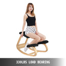 VEVOR Wooden Ergonomic Kneeling Chair Memory Seat Cushion Relieving Body Black - RnR Galore