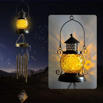 Vintage Solar Pineapple Wind Chime Light - Hanging Garden Decor - RnR Galore