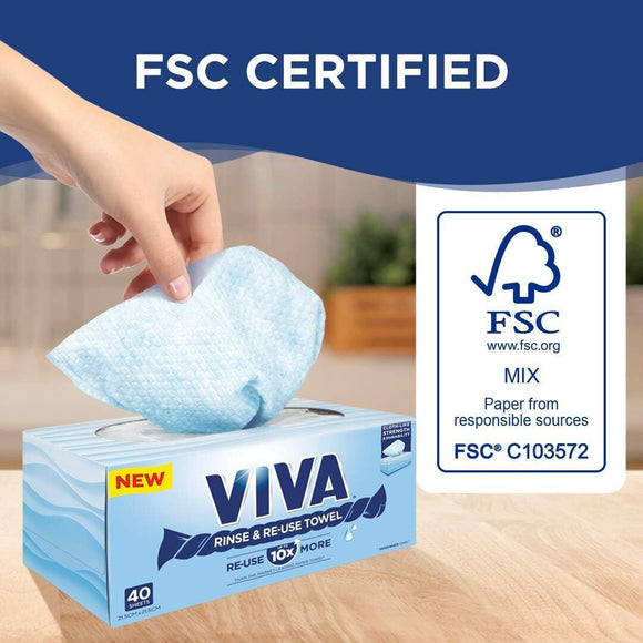 Viva Paper Towel Rinse & Re - Use Towel Reusable 20 Sheets - RnR Galore