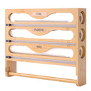 Wall Mounted Plastic Wrap Cutter Bamboo Multi Cell Kitchen Storage Box Organizer - RnR Galore