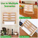 Wall Mounted Plastic Wrap Cutter Bamboo Multi Cell Kitchen Storage Box Organizer - RnR Galore