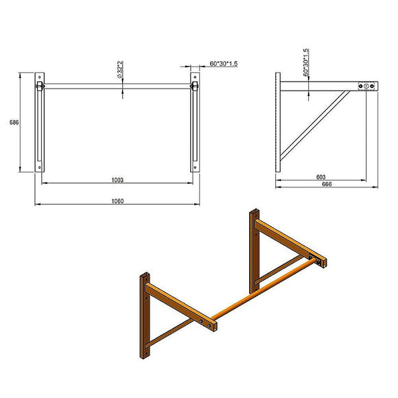 Wall Mounted Pull Up Bar – Heavy Duty Chin Up Station for Home Upper Body Training - RnR Galore