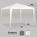 Wallaroo 3x3m Outdoor Party Wedding Event Gazebo Tent - White - RnR Galore