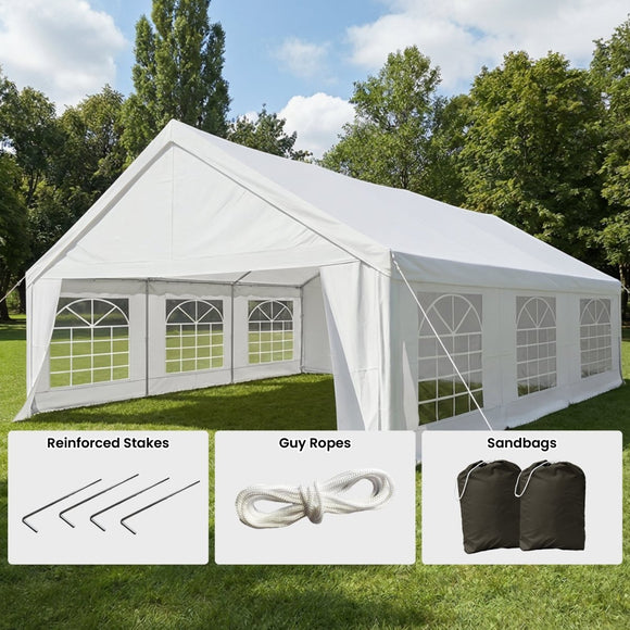 Wallaroo 6x6m Outdoor Event Marquee Gazebo Party Wedding Tent - White - RnR Galore