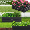 Wallaroo Garden Bed 210 x 90 x 30cm Galvanized Steel - Black - RnR Galore